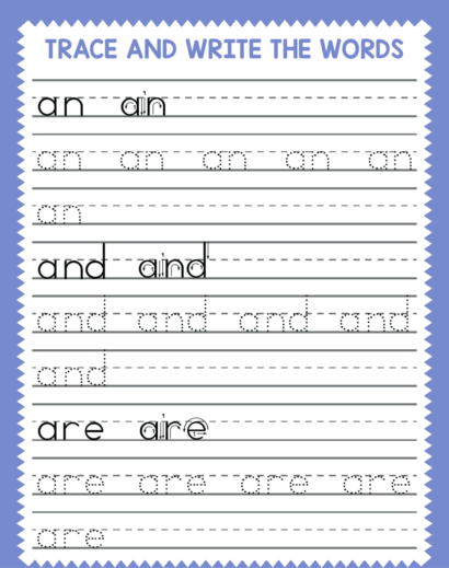 Trace 100 Sight Words